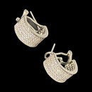 925 Sterling Silver CZ Studded Earrings - Design