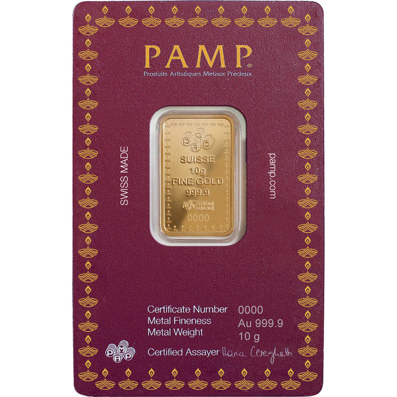 10 gram Gold Bar - PAMP Suisse Diwali Festival of Lights- PAMP Suisse Bar