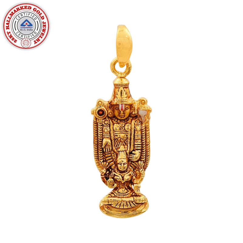 916 Gold Twenty Two Karat (22Kt) Hallmarked Balaji Pendant - Style