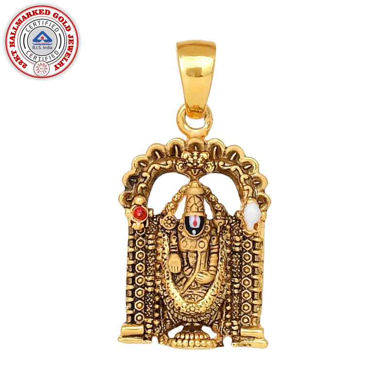 916 Gold Twenty Two Karat (22Kt) Hallmarked Balaji Pendant - Style