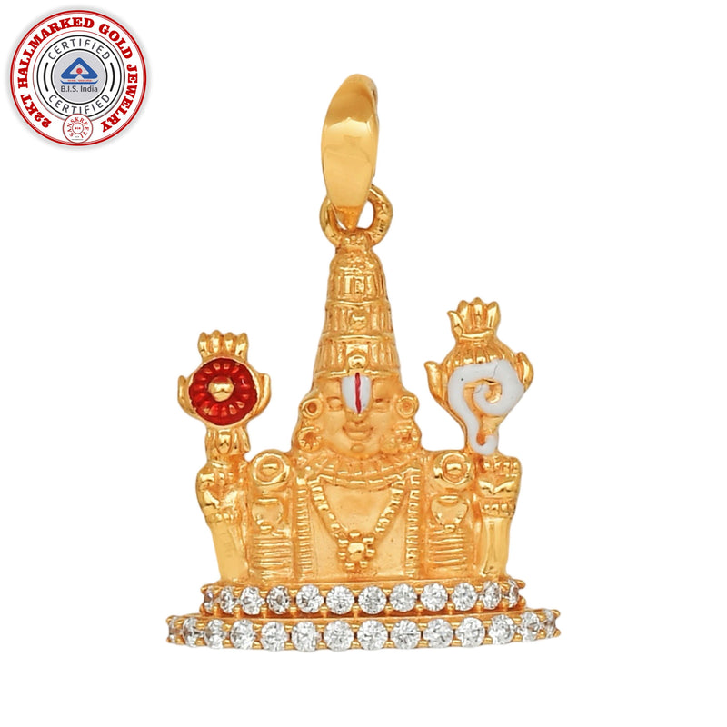 916 Gold Twenty Two Karat (22Kt) Hallmarked Balaji Pendant - Style