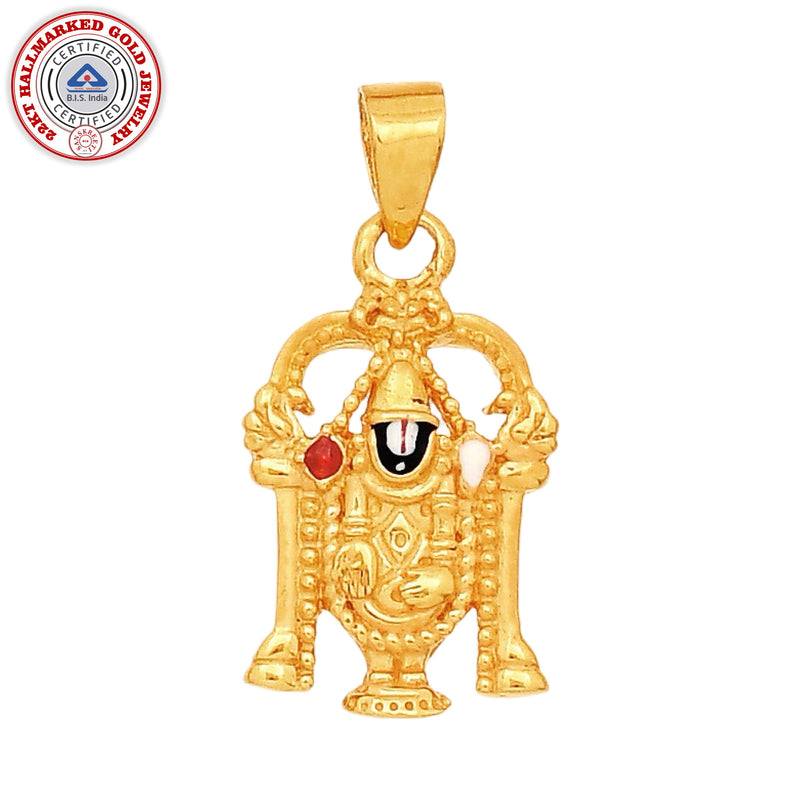 916 Gold Twenty Two Karat (22Kt) Hallmarked Balaji Pendant - Style