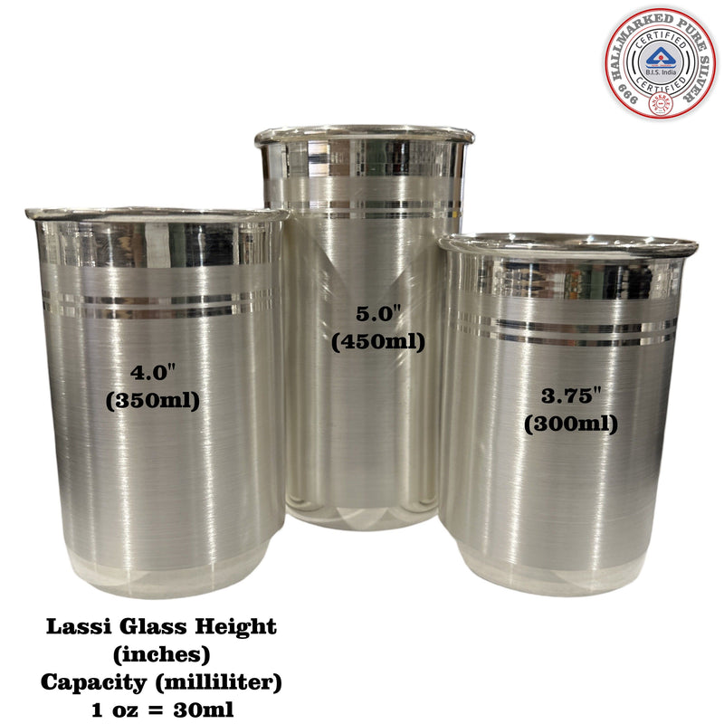 999 Pure Silver Hallmarked Designer Lassi Glass (Tumbler)- Style