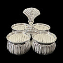 925 Sterling Silver 2.5x2.5 inch  Kumkum / Puja bowl Four Pot Set  - 2.5x2.5x4 Style