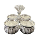 925 Sterling Silver 2.5x2.5 inch  Kumkum / Puja bowl Four Pot Set  - 2.5x2.5x4 Style