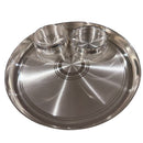 999 Pure Silver 12.0-Inch Hallmarked Indian Thali Dinner Set - Set