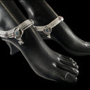 700 Silver Bridal / Party Anklet with Enamel & Stones - Style