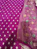 Authentic Banarasi Bandhej Georgette Silk Saree