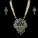 925 Sterling Silver Designer Long Necklace Set - Design