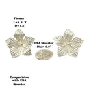 750 Silver Religious Designer Flower (Pack of 5 Flowers) Set