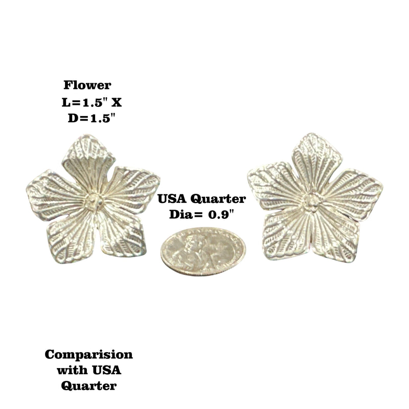 750 Silver Religious Designer Flower (Pack of 5 Flowers) Set