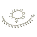 925 Sterling Silver Kids 3mm Mat Chain Designer Bell Anklet - Style