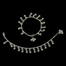 925 Sterling Silver Kids 2mm Rope Chain Designer Bell Anklet - Style