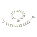 925 Sterling Silver Kids 2mm Rope Chain Designer Bell Anklet - Style