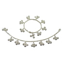 925 Sterling Silver Kids 2.0mm Box Chain Designer Bell Anklet - Style