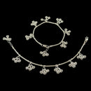 925 Sterling Silver Kids 2.0 mm Snake Chain Designer Bell Anklet - Style