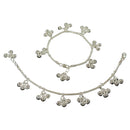 925 Sterling Silver Kids 2.0 mm Snake Chain Designer Bell Anklet - Style