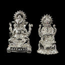 925 Sterling Silver Solid Ganesh & Lakshmi / Laxmi idol (Figurine