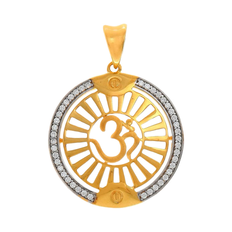 916 Gold Twenty Two Karat (22Kt) Hallmarked OM Pendant - Style