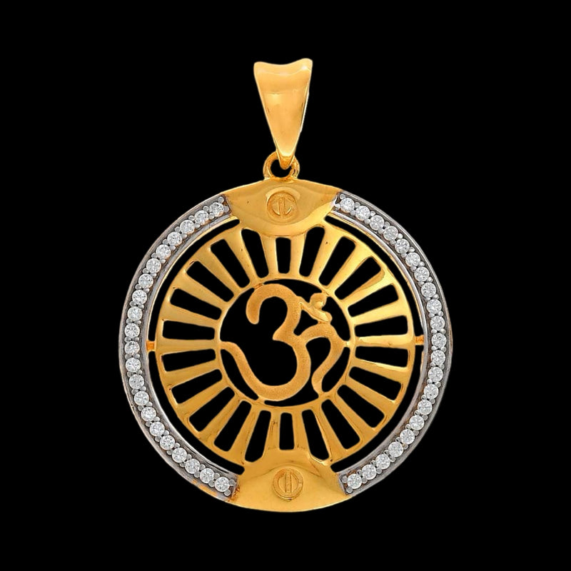 916 Gold Twenty Two Karat (22Kt) Hallmarked OM Pendant - Style