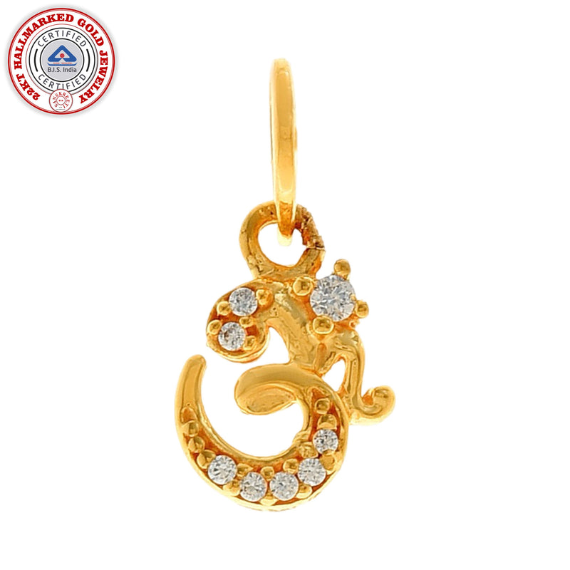 916 Gold Twenty Two Karat (22Kt) Hallmarked OM Pendant - Style