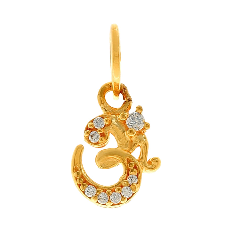 916 Gold Twenty Two Karat (22Kt) Hallmarked OM Pendant - Style