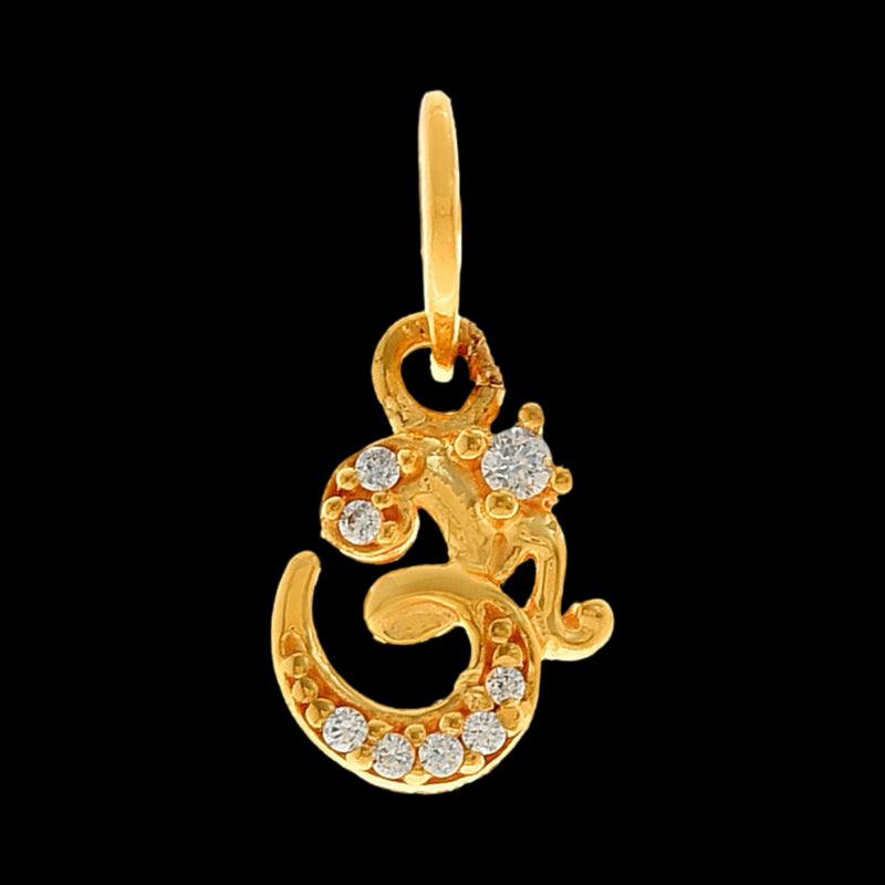 916 Gold Twenty Two Karat (22Kt) Hallmarked OM Pendant - Style