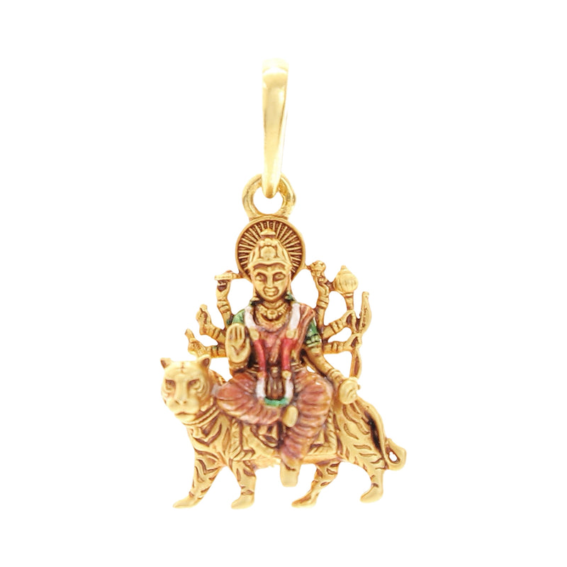 916 Gold Twenty Two Karat (22Kt) Hallmarked Ambe Matha Pendant - Style