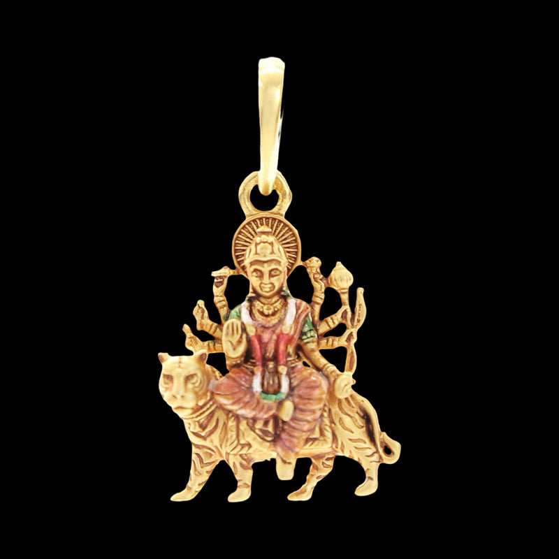 916 Gold Twenty Two Karat (22Kt) Hallmarked Ambe Matha Pendant - Style