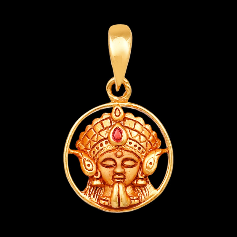 916 Gold Twenty Two Karat (22Kt) Hallmarked Ambe Matha Pendant - Style