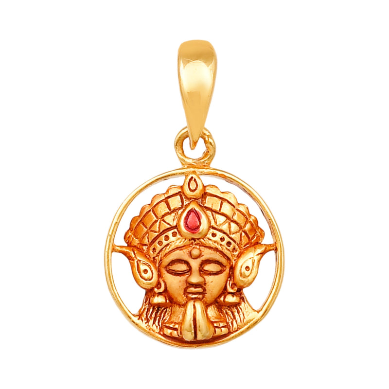 916 Gold Twenty Two Karat (22Kt) Hallmarked Ambe Matha Pendant - Style