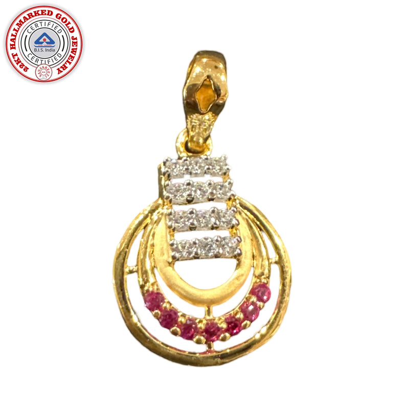 916 Gold Twenty Two Karat (22Kt) Hallmarked Designer Pendant - Style