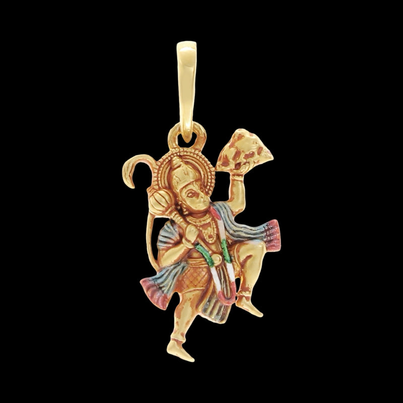 916 Gold Twenty Two Karat (22Kt) Hallmarked Hanuman Pendant - Style