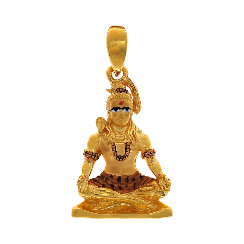 916 Gold Twenty Two Karat (22Kt) Hallmarked Shiva Pendant - Style