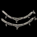 700 Silver Bridal / Party Anklet with Enamel & Stones - Style