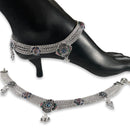 700 Silver Bridal / Party Anklet with Enamel & Stones - Style