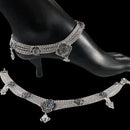 700 Silver Bridal / Party Anklet with Enamel & Stones - Style