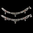 700 Silver Bridal / Party Anklet with Enamel & Stones - Style