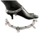 700 Silver Bridal / Party Anklet with Enamel & Stones - Style