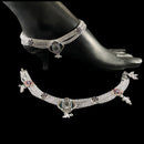 700 Silver Bridal / Party Anklet with Enamel & Stones - Style