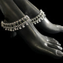 700 Silver Bridal / Party Anklet with Enamel & Stones - Style