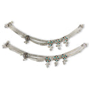 700 Silver Bridal / Party Anklet with Enamel & Stones - Style