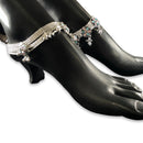 700 Silver Bridal / Party Anklet with Enamel & Stones - Style