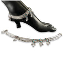 700 Silver Bridal / Party Anklet with Enamel & Stones - Style