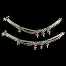 700 Silver Bridal / Party Anklet with Enamel & Stones - Style