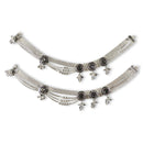 700 Silver Bridal / Party Anklet with Enamel & Stones - Style