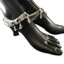 700 Silver Bridal / Party Anklet with Enamel & Stones - Style