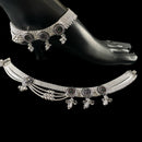 700 Silver Bridal / Party Anklet with Enamel & Stones - Style