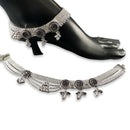 700 Silver Bridal / Party Anklet with Enamel & Stones - Style