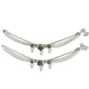700 Silver Bridal / Party Anklet with Enamel & Stones - Style